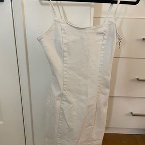 H&M jean denim bodycon dress white